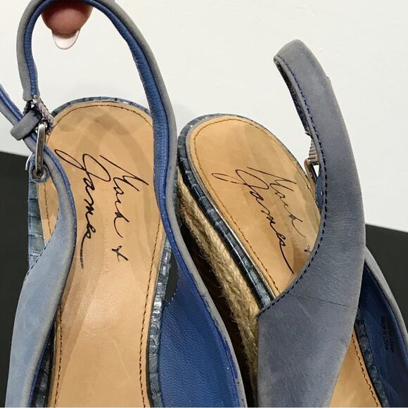 Mark James by Badgley Mischka Magnolia Wedge Platform Sandal Heels Suede Leather - Picture 15 of 16